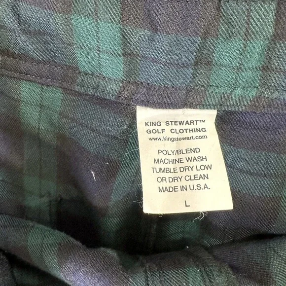 Vintage Golf Plaid Green And Blue Cargo Pants Made In USA sz Large GB Flag Patch
